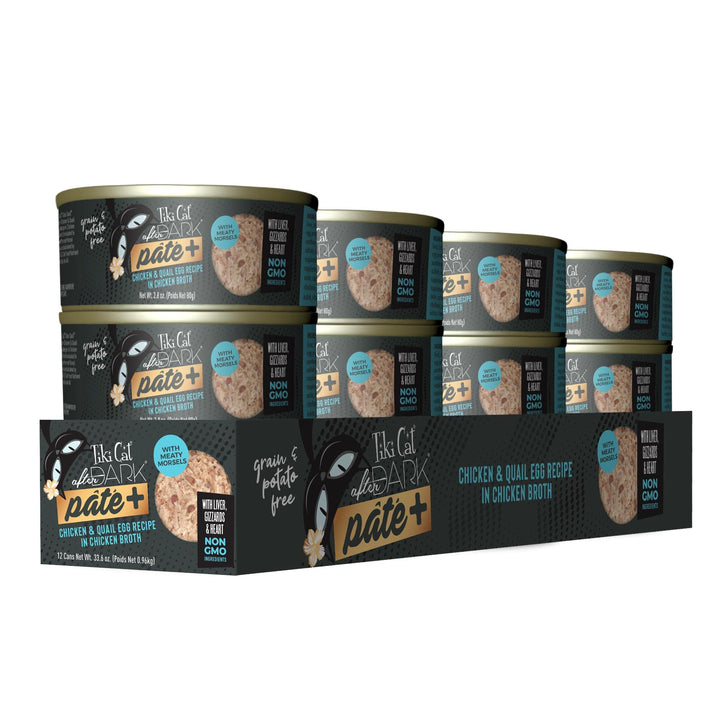 Tiki Cat After Dark Pate+, Chicken & Duck, High-Protein and 100% Non-GMO Ingredients, Wet Cat Food for Adult Cats, 5.5 oz. Cans (Pack of 8) 2.75 Pound (Pack of 1)