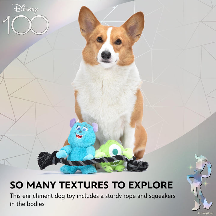 Disney for Pets Pixars Monsters, Inc. Rope Pet Toy, 12in | Disney Pixar Dog Toys | Rope Tug Toy for Dogs Inspired by Mike and Sulley from Pixars Monsters, Inc.