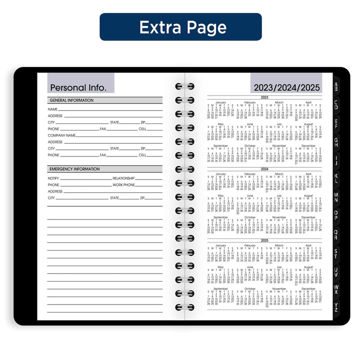 AT-A-GLANCE 2024 Weekly Planner, DayMinder, Hourly Appointment Book, 3-1/2 x 6", Pocket Size, Tabbed Telephone/Address Pages, Texture Cover, Black (G2500024) 2024 New Edition