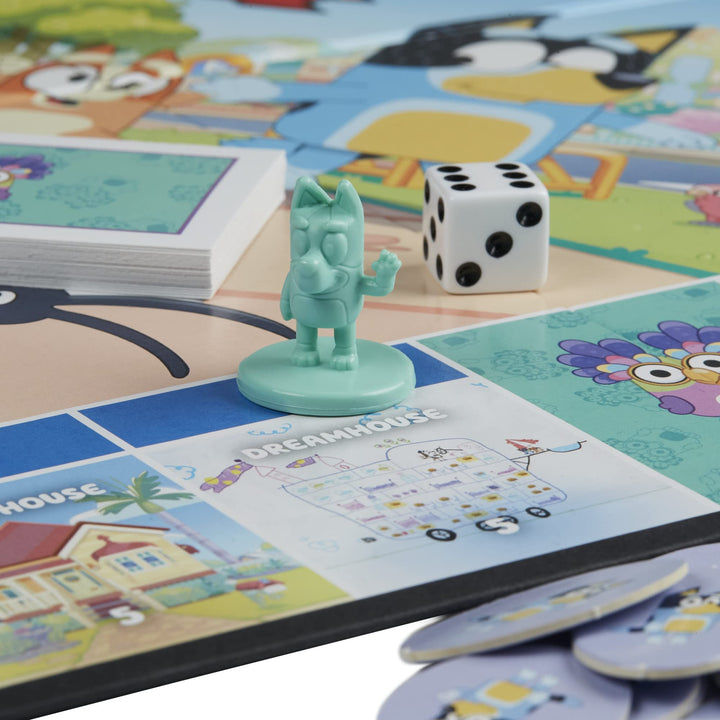 Hasbro Gaming Monopoly Junior: Bluey Edition Board Game for Kids Ages 5+, Play as Bluey, Bingo, Mum, and Dad, Features Artwork from The Animated Series (Exclusive)