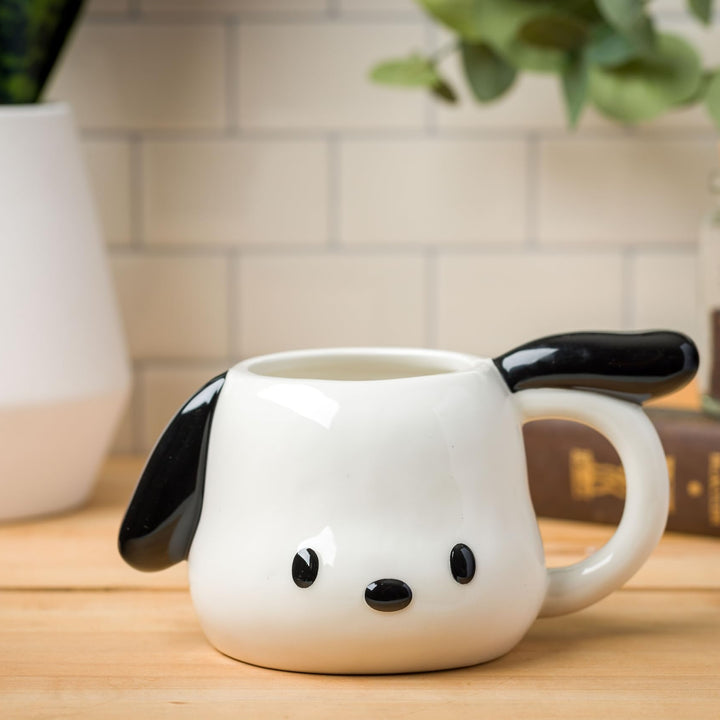 Silver Buffalo Sanrio Hello Kitty and Friends Pochacco Ceramic 3D Sculpted Mug, 20 Ounces