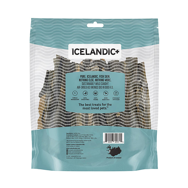 Icelandic+ Sticks & Pieces: Wolffish 9oz - Pure Fish Skin Dog Treats, Air-Dried Single Ingredient Long Lasting Chews