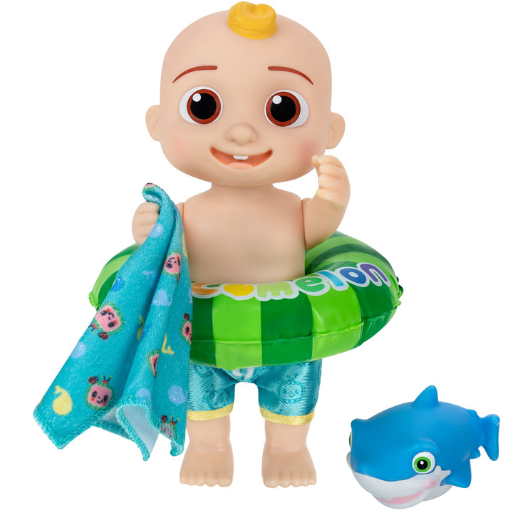 CoComelon - Splish Splash JJ Doll- with Shark Bath Squirter and Water Accessories Water Play - Toys for Kids and Preschoolers -  Exclusive