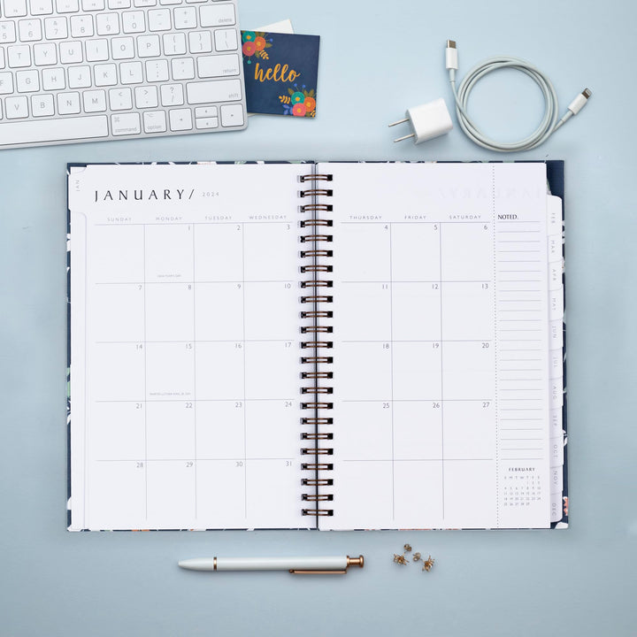 Blue Sky Sustainability 2024 Weekly and Monthly Planner, January - December, 5" x 8", Reinforced Paper Cover, Wirebound, Effie (138329-24) 5" x 8" New Version