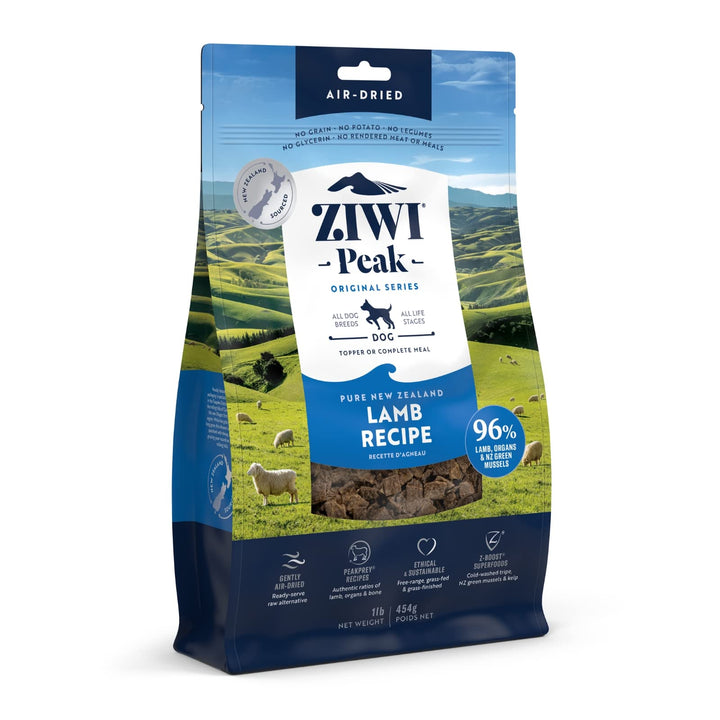 ZIWI Peak Air-Dried Dog Food – All Natural, High Protein, Grain Free and Limited Ingredient with Superfoods (Lamb, 1.0 lb) Lamb 16 Ounce (Pack of 1)