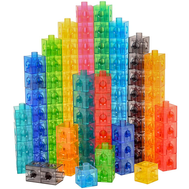 edxeducation Translucent Linking Cubes - Construction Toy for Early Math - Set of 100 - 0.8 Inch - Light Table Toy - Elementary + Preschool Learning Translucent - Set of 100