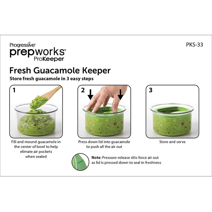 Prepworks By Progressive Fresh Guacamole ProKeeper Plastic Kitchen Storage Container with Air Tight Lid