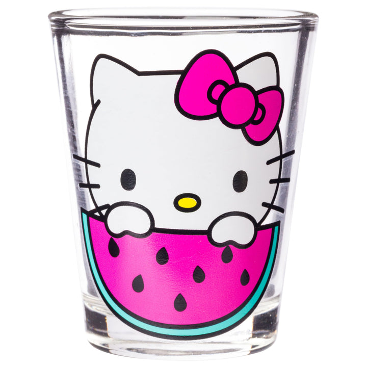 Silver Buffalo Sanrio Hello Kitty Fruit 4 Pack Mini Glass Set, 1.5 Ounces