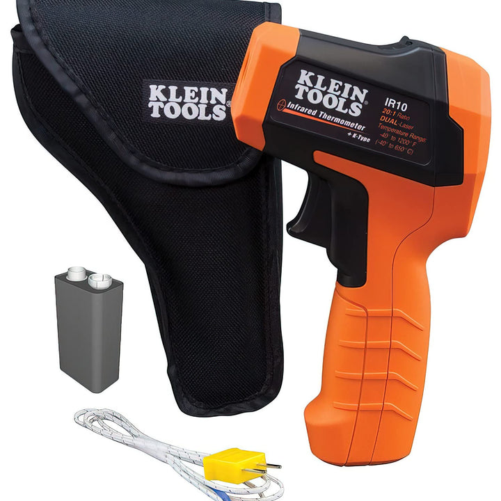 Klein Tools IR10 Infrared Thermometer, Digital Thermometer Gun with Dual Targeting Laser, 20:1