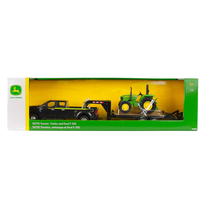 1/32 John Deere 5075E 2017 Ford F-350 and 5th Wheel Trailer Imaginative Play for Ages 3 to 12