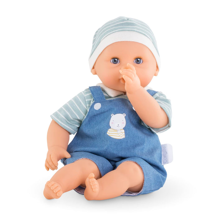 Corolle Bébé Calin Mael Boy Baby Doll - 12" Soft Body Doll with Blue Outfit, Sleeping Eyes That Open and Close, Vanilla Scented, Mon Premier Poupon Collection for Ages 18 Months and up