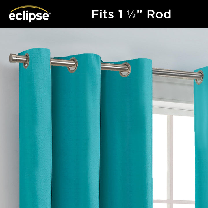 Eclipse Kendall Blackout Curtain, Thermal Insulated Grommet Window Panel, Noise Reducing Curtains for Bedroom, Living Room or Nursery, (1 Panel), 84 in Long x 42 in Wide, Turquoise 84" x 42" Blue Solid