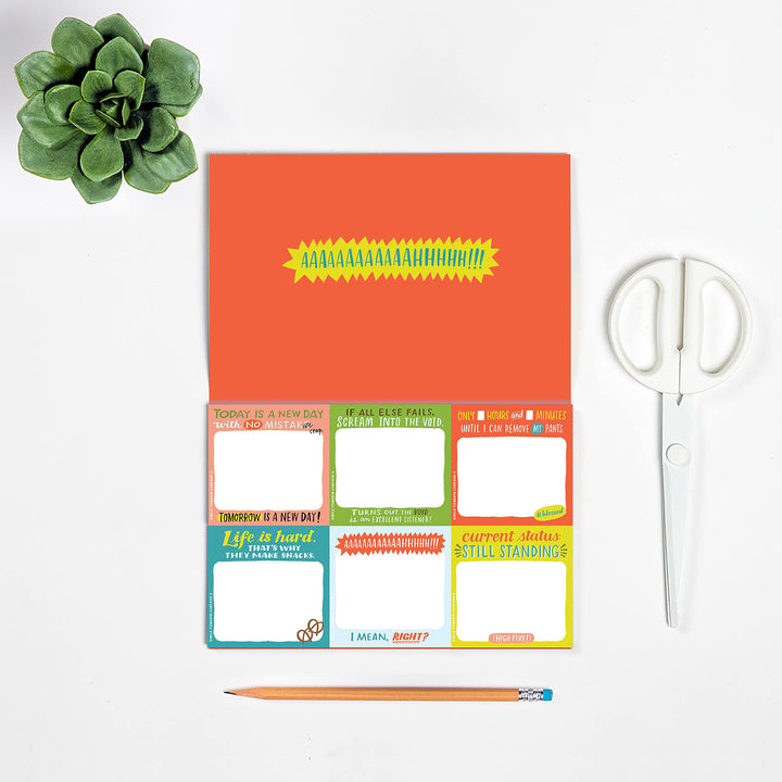 Em & Friends Daily Struggle Sticky Note Packet, 6 Sticky Note Pads Set, 2.75 x 2.75-Inches and 40-Sheets Each