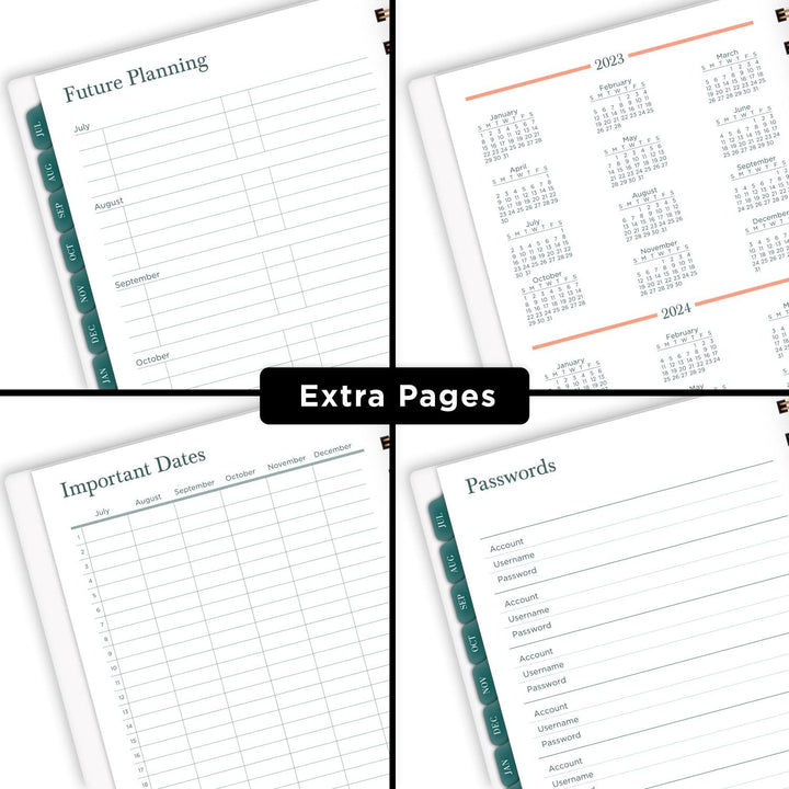 Mead 2023-2024 Academic Planner, Weekly & Monthly, 5-1/2" x 8-1/2", Small, Monthly Tabs, Flexible Cover, Artisan, Wave (1317W-200A) Small - Wave