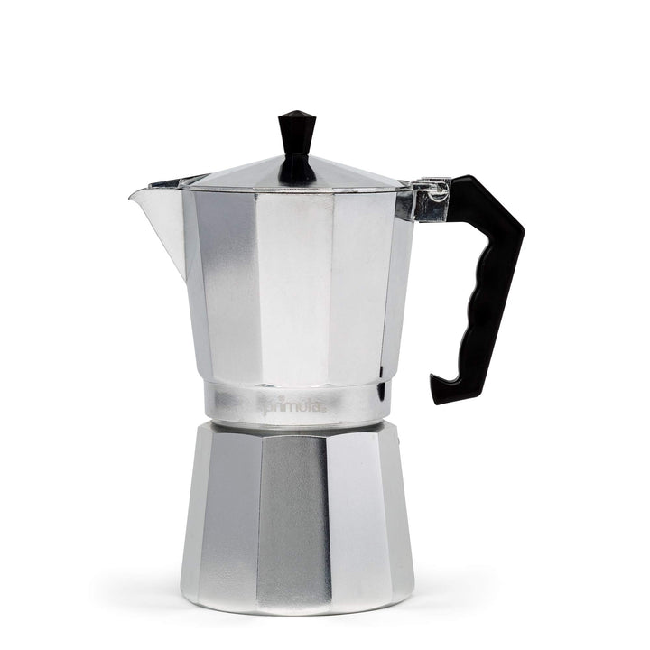 Primula Classic Stovetop Espresso and Coffee Maker, Moka Pot for Italian and Cuban Caf Brewing, Greca Coffee Maker, Cafeteras, 9 Espresso Cups, Silver