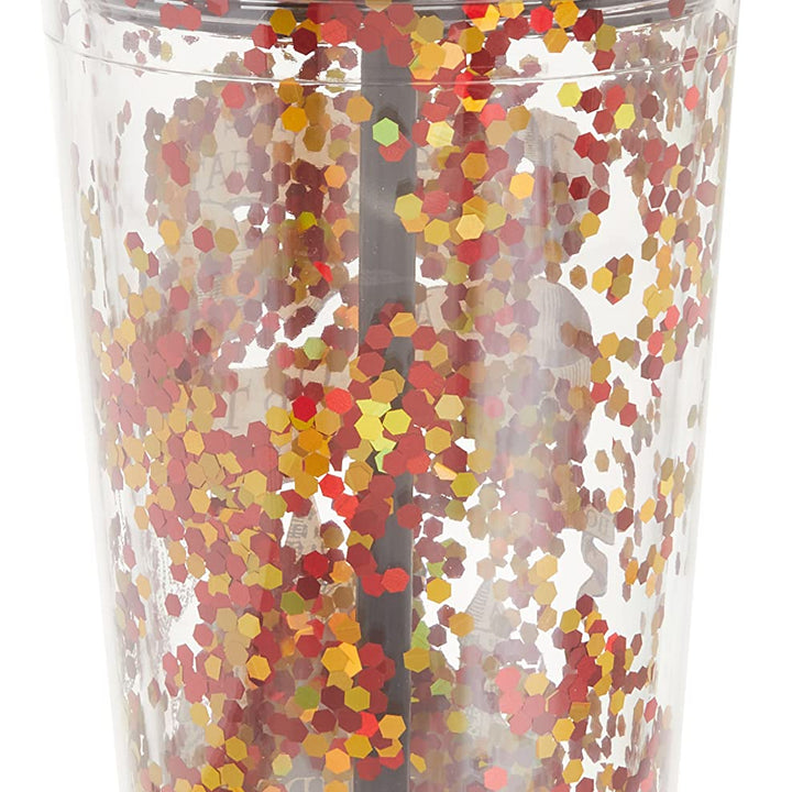 Spoontiques - Harry Potter Tumbler - Solemnly Swear Glitter Cup with Straw - 20 oz - Acrylic - Multicolored Contemporary BROWN,GOLD,CLEAR,SILVER