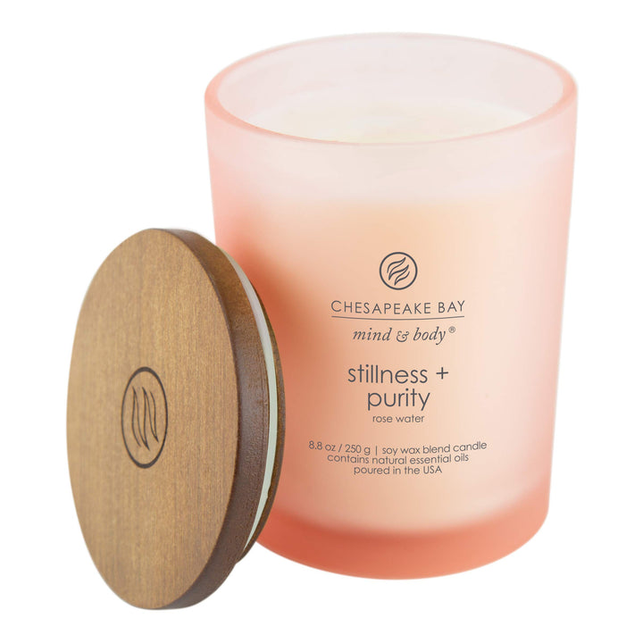 Chesapeake Bay Candle Scented Candle, Stillness + Purity (Rose Water), Medium Jar, 8 Ounce, Home Dcor