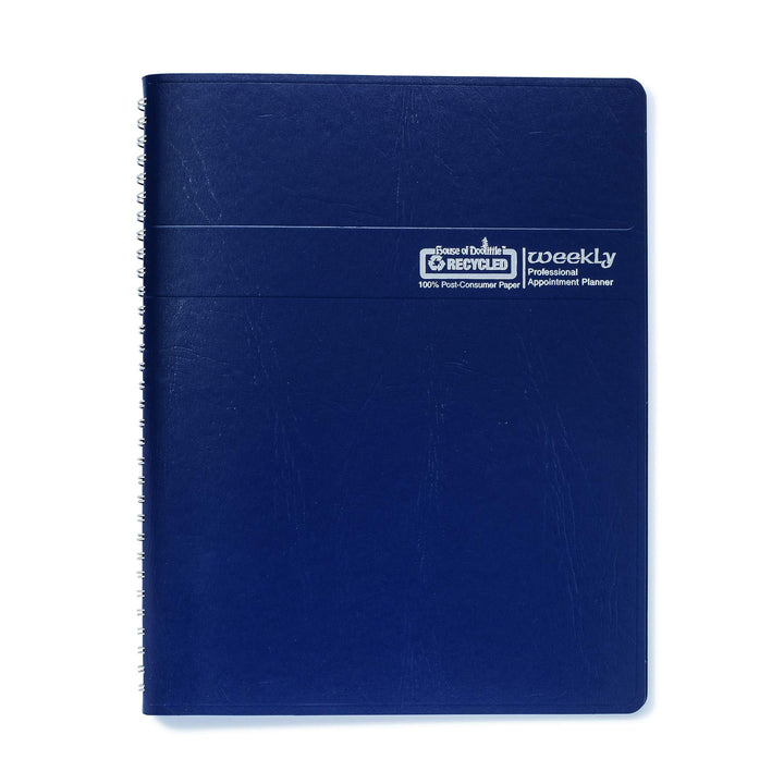 2025 House of Doolittle 8.5-inch x 11-inch Monthly Planner, Faux Leather Cover, Blue (26207-25) 14 Month