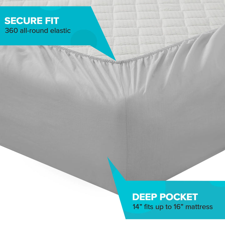 Comfort Spaces 100% Cotton Sheet Set Breathable, Lightweight, Soft with 14" Elastic Pocket Fits up to 16" Mattress, All Season Cozy Bedding, Matching Pillow Case, Queen Good Vibes 4 Piece