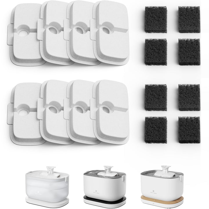 PETLIBRO 8 Packs Replacement Filters for Dockstream Cat Water Fountain PLWF005 PLWF115 PLWF105, 4 Months Set of Replacement Filters for Ultra Quiet Pet Water Fountain