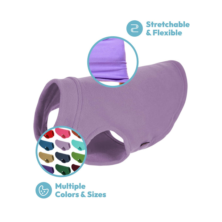 Gooby Stretch Fleece Vest Dog Sweater - Lavender, 6X-Large - Warm Pullover Fleece Dog Jacket - Winter Dog Clothes for Small Dogs Boy - Dog Sweaters for Small Dogs to Dog Sweaters for Large Dogs 6X-Large Length (27.5")