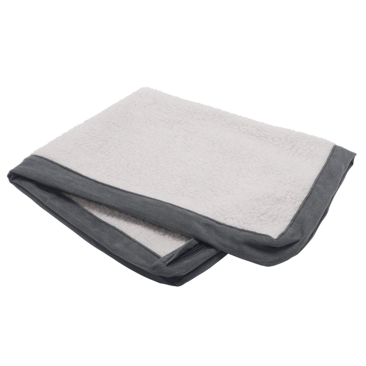 Furhaven Replacement Dog Bed Cover Sherpa & Suede Mattress, Machine Washable - Gray, Large