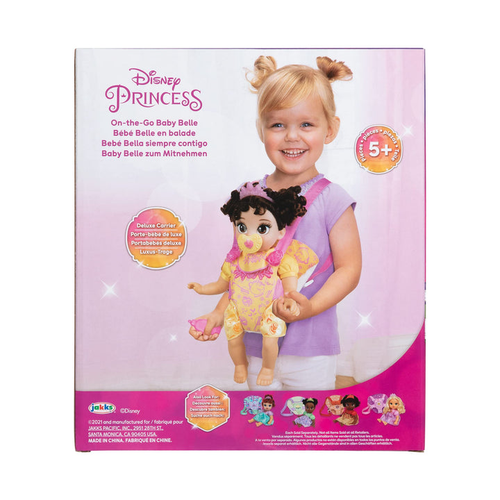 Disney Princess Belle Baby Doll Deluxe with Tiara, Carrier, Plush Friend, Pacifier, Bib & Baby Bottle [ Exclusive]