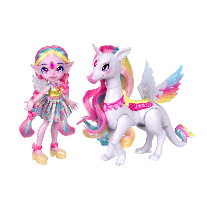 Magic Mixies Pixlings Shimmerverse Series, Create & Mix Potion to Reveal Unia The Unicorn Pixling & Rainbow Star The Pegacorn, This Beautiful 6.5" Pixling Doll Appears Inside The Potion Bottle