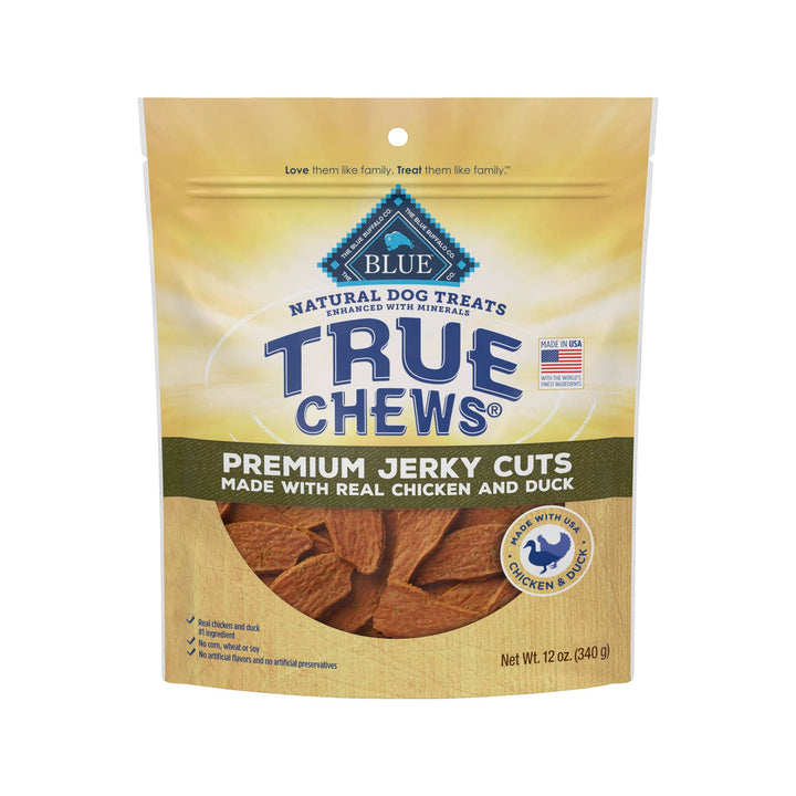 Blue Buffalo True Chews Premium Jerky Cuts Natural Dog Treats, Duck 12 oz 12 Ounce (Pack of 1)