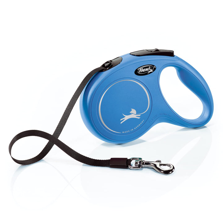 Flexi 25210768: Classic Retractable Tape Dog Leash, Blue Md 55 Lbs 16Ft Medium, 16 ft