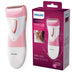 Philips Beauty SatinShave Essential Women's Wet & Dry Electric Shaver for Legs, Cordless, Pink and White, HP6306/50