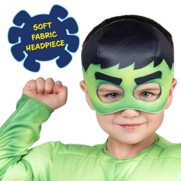 Marvel Avengers Official Toddler Halloween Costume - Premium Quality Padded Jumpsuit and Fabric Mask (3T-4T) Hulk