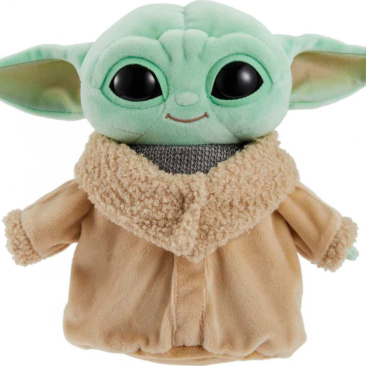 Star Wars Grogu Plush with Beskar Armor, Soft Doll Inspired by Star Wars Mandalorian Book of Boba Fett, Travel Toys and Gifts for Kids