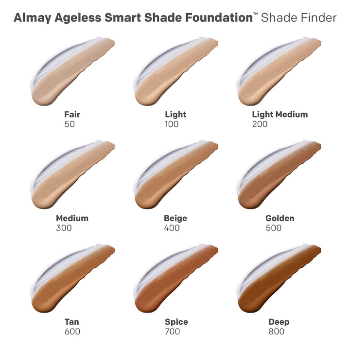 Almay Anti-Aging Foundation, Smart Shade Face Makeup with Hyaluronic Acid, Niacinamide, Vitamin C & E, Hypoallergenic-Fragrance Free, 100 Light, 1 Fl Oz (Pack of 1)