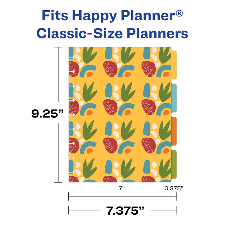 Avery Planner Dividers for Happy Planner 9-disc Classic Size Planners, 4-Tab Set, Geo Design, 1 Set (25489)