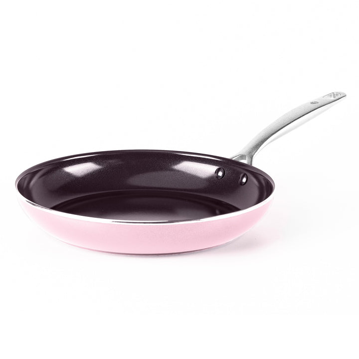 Blue Diamond Cookware Diamond Infused Ceramic Nonstick 10" Frying Pan Skillet, PFAS-Free, Dishwasher Safe, Oven Safe, Pink Non-Induction