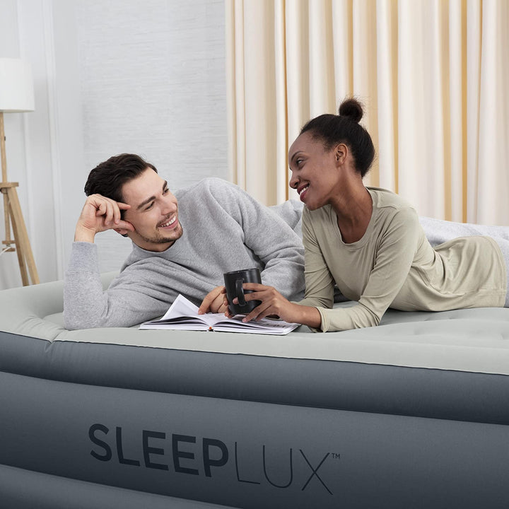 SleepLux Durable Inflatable Air Mattress with Built-in Pump, Pillow and USB Charger King 22"