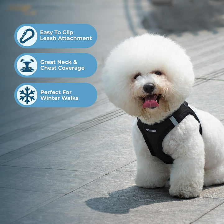 Voyager Step-In Plush Dog Harness – Soft Plush, Step In Vest Harness for Small and Medium Dogs by Best Pet Supplies - Harness (Black Plush), XS (Chest: 13 - 14.5") Harness (Black Plush) XS (Chest: 13 - 14.5")