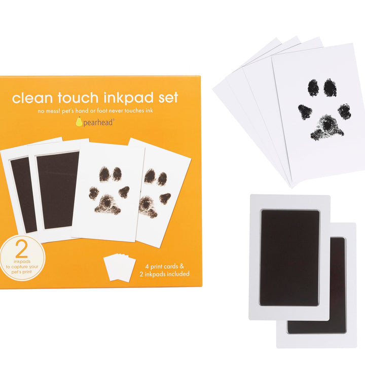 Pearhead Paw Print Clean-Touch Ink Pad, Mess Free Inkless Pet Impression Kit, Safe for Cats and Dogs, Pawprint Keepsake, Pack of 2 2 Pack Pet Ink Pad, Black