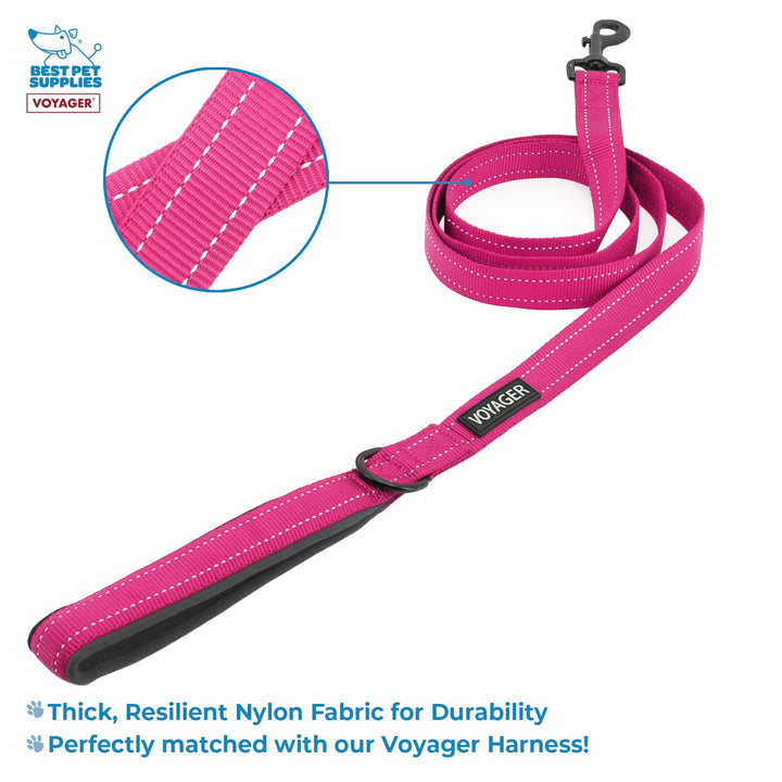 Best Pet Supplies Voyager Adjustable Dog Harness Leash Set with Reflective Stripes for Walking Heavy-Duty Full Body No Pull Vest with Leash D-Ring, Breathable All-Weather - Harness (Fuchsia), S Harness Leash Set (Fuchsia) S (Chest: 15 - 18")