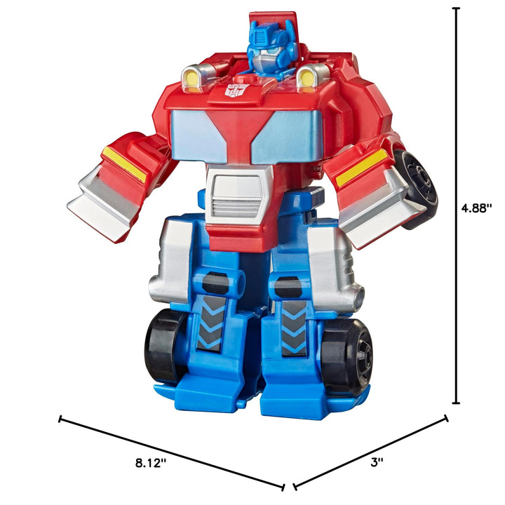 Transformers Playskool Heroes Rescue Bots Academy Team Optimus Prime, 4.5-Inch Action Figure, Kids Converting Robot Toy, Christmas Stocking Stuffers, Ages 3+