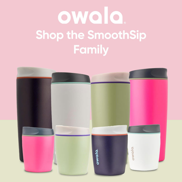 Owala SmoothSip Insulated Stainless Steel Coffee Tumbler, Reusable Iced Coffee Cup, Hot Coffee Travel Mug, BPA Free 20 oz, Gray (Cloudscape) Cloudscape