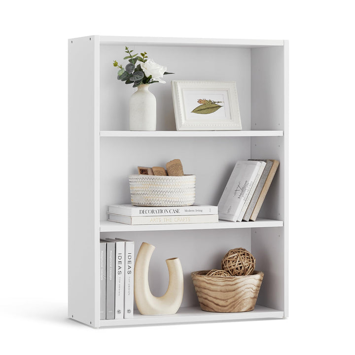 VASAGLE Bookshelf, 23.6 Inches Wide, 4-Tier Open Bookcase with Adjustable Storage Shelves, Floor Standing Unit, Cloud White ULBC164T14 1 Pack 4 Tiers (23.6"W x 42.4"H)