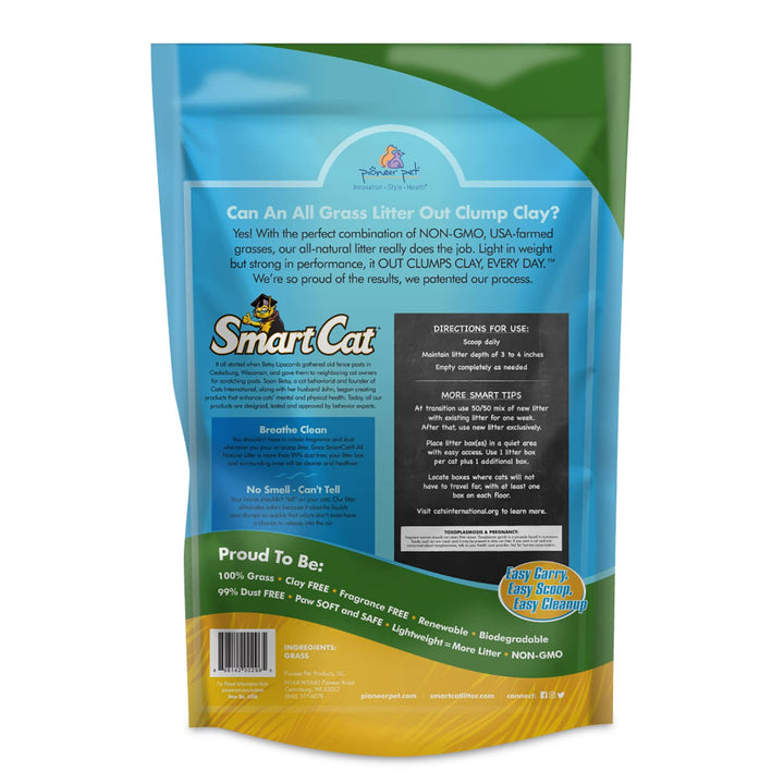 SmartCat All Natural Clumping Cat Litter, 20 Pound (320oz 1 pack) - Alternative to Clay and Pellet Litter - Chemical and 99% Dust Free - Unscented and Lightweight 20-Pound