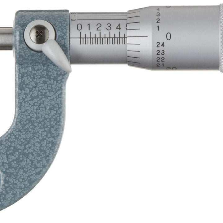 Mitutoyo 103-260 Outside Micrometer, Baked-Enamel Finish, Ratchet Stop, 0-1" Range, 0.0001" Graduation, -0.0001" Accuracy Standard