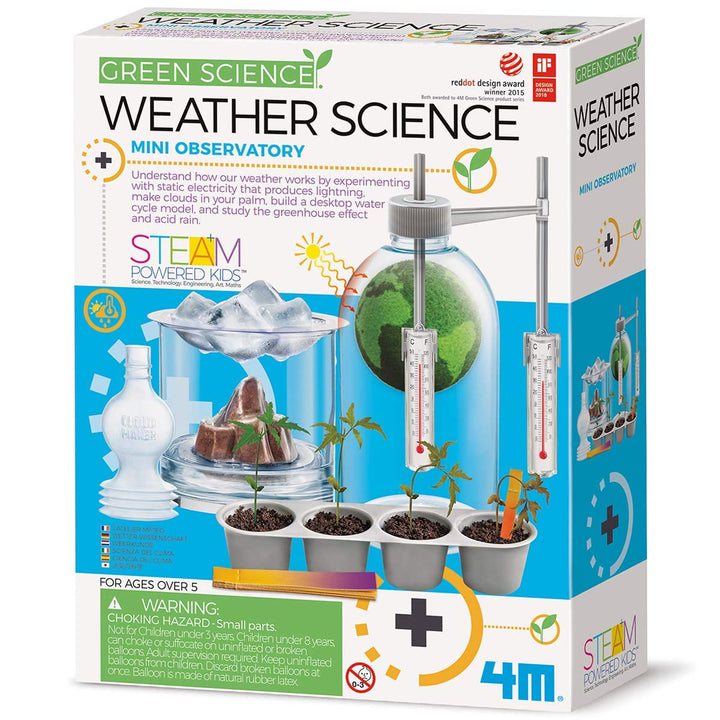 4M Toysmith: Green Science Kits Weather Science Kit, Exciting Activity to Help you Understand How our Weather Works, STEM, Mini Observatory, For Boys & Girls Ages 8 and up