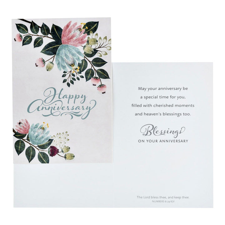 DaySpring - Anniversary - Celebrating Your Anniversary - 4 Design Assortment with Scripture - 12 Boxed Floral Cards and Envelopes (18561)