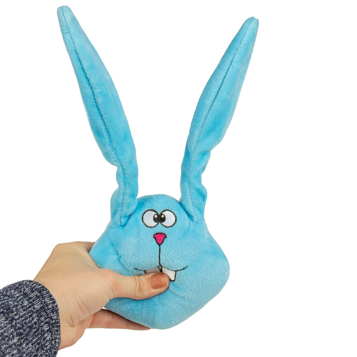 goDog Action Plush Blue Bunny Animated Squeaky Dog Toy, Chew Guard Technology - Blue, One Size Bunny (Blue)