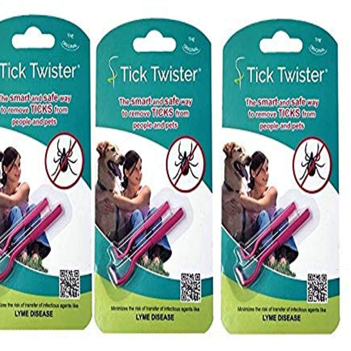 00100-P Triple, Pink, Three Sets Tick Remover Small and Large, 3 Pack