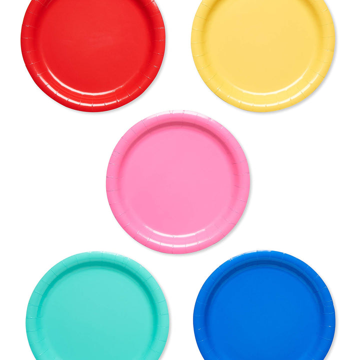 American Greetings Rainbow Party Supplies, Multicolor Paper Dinner Plates (50-Count)